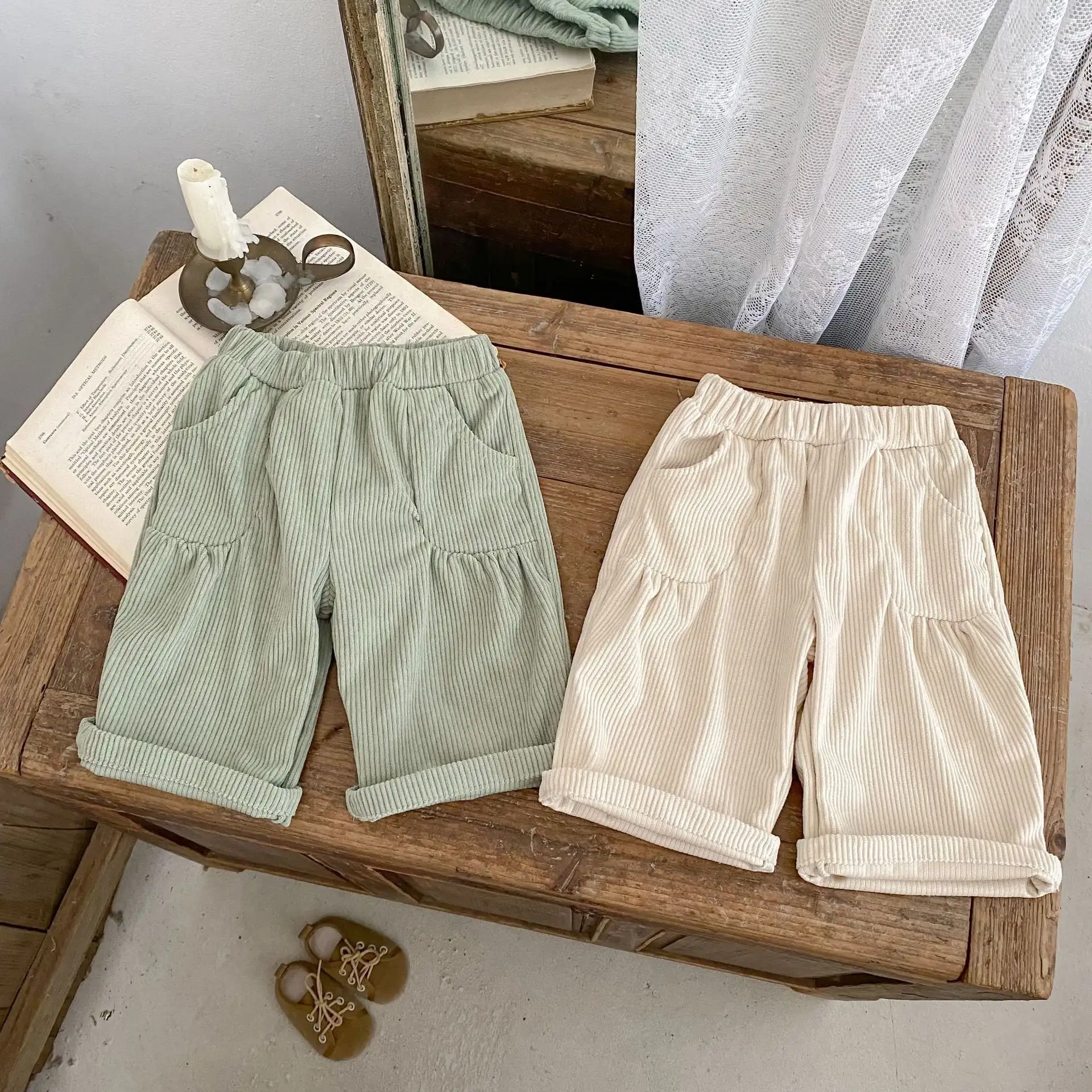 【66-100cm】コーデュロイルーズパンツ