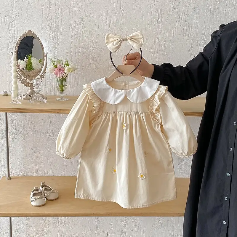 【66-130cm】姉妹服フラワー付きロンパース、ワンピース