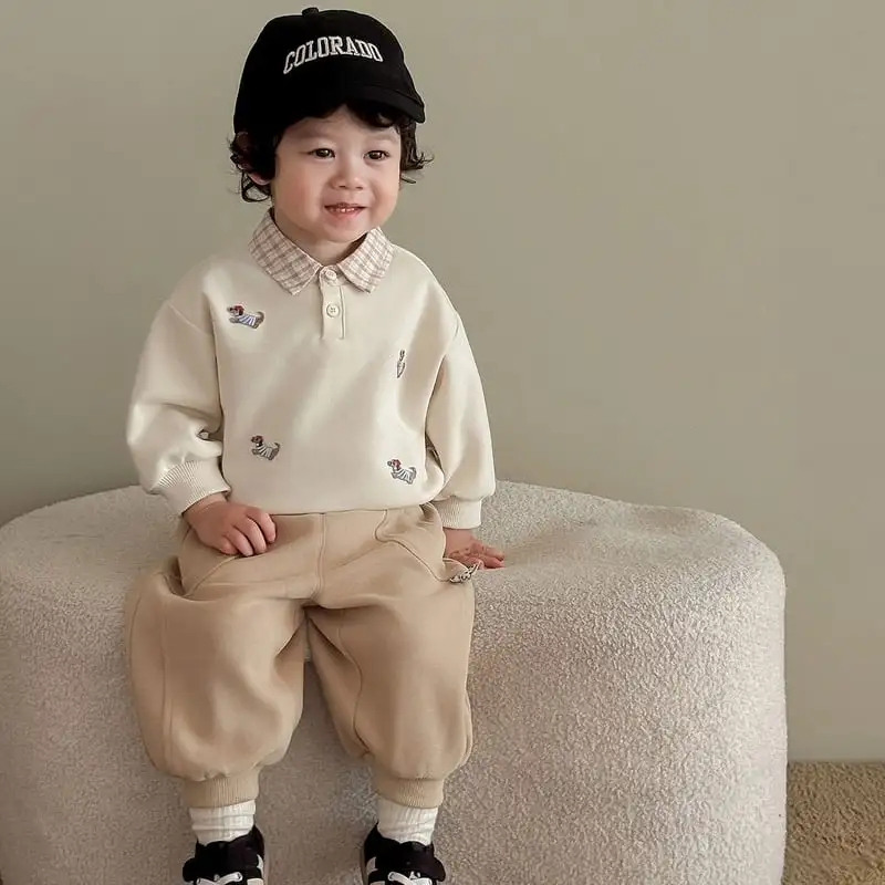 【73-120cm】レイヤードチェック襟トップス