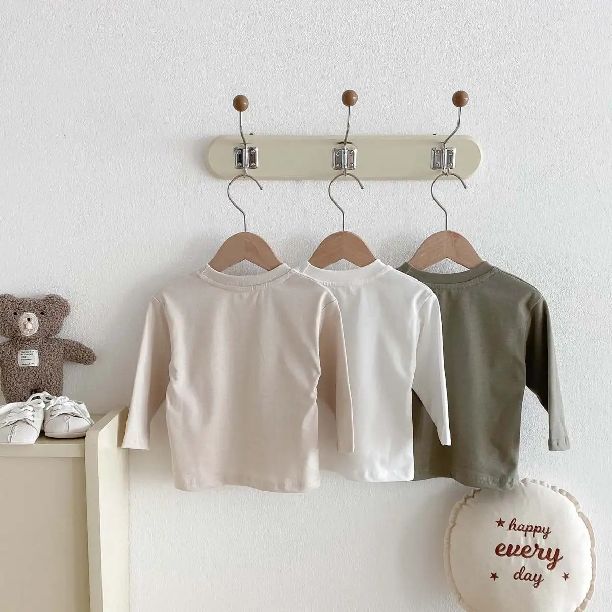 【73-100cm】パステルカラーポケット付きTシャツ