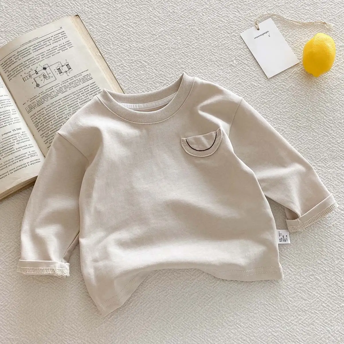 【73-100cm】パステルカラーポケット付きTシャツ