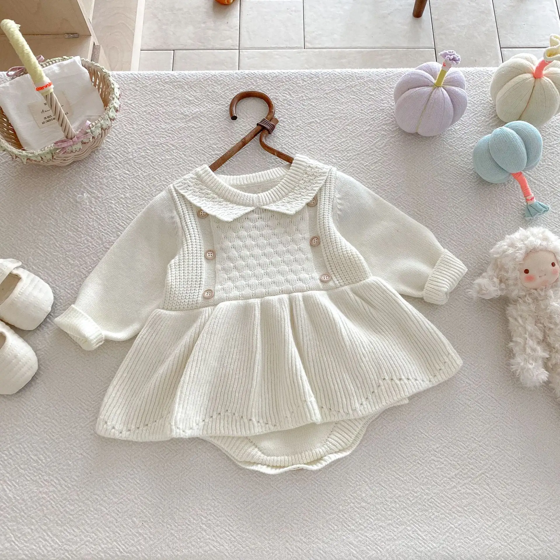 【66-100cm】2025新作 プリンセスニットロンパース