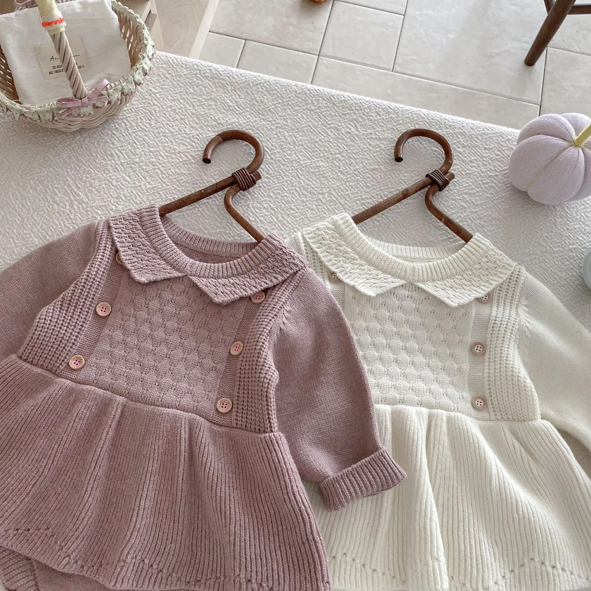 【66-100cm】2025新作 プリンセスニットロンパース