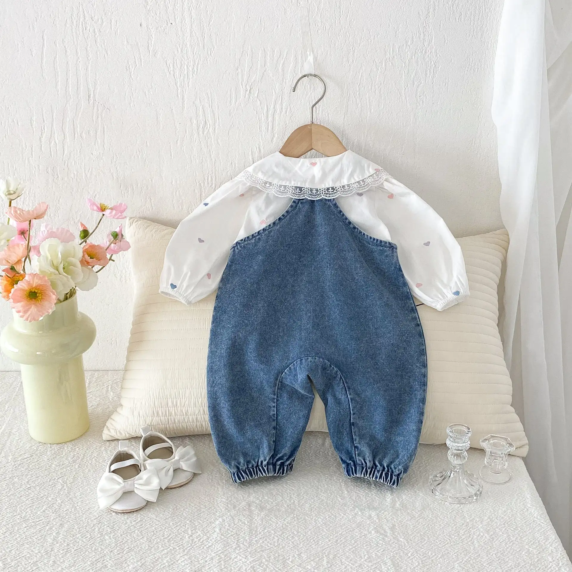 【66-100cm】ウサギポケットデニムサロペット